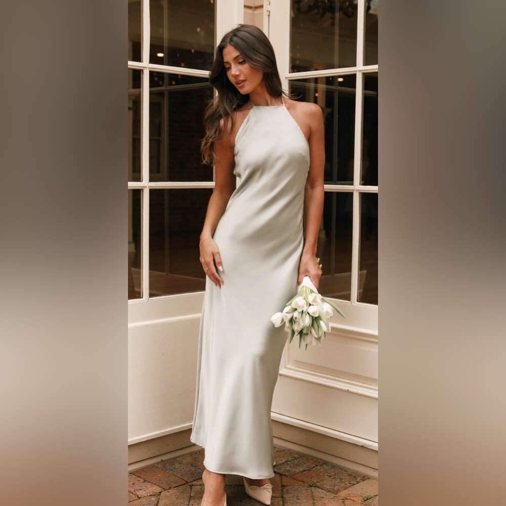 Petal & Pup Hadley Halterneck Maxi Dress Sage
